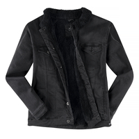 Allsize Replika Jeansjacke fellgefüttert schwarz used