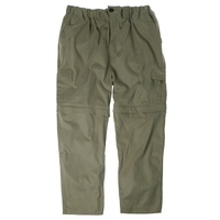 Übergrößen Zipp-off Cargo-Hose mit Gummibund khaki