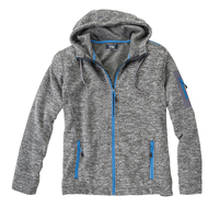 Brigg Fleecejacke in Strickoptik grau meliert XXL