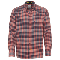 Camel Active XXL Langarmhemd ziegelrot-denim kariert