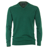 CasaModa Übergröße V-Neck Strickpullover grün melange