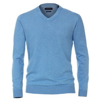 CasaModa Übergröße V-Neck Strickpullover himmelblau
