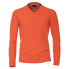 CasaModa Übergröße V-Neck Strickpullover orange