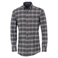 CasaModa Flanellhemd kariert anthrazit-denimblau XXL