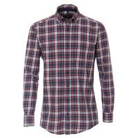 CasaModa-Green XXL Langarmhemd blau-rot-grau kariert