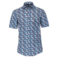 CasaModa Kurzarmhemd Übergröße floral blau-orange-grün