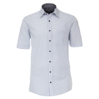 CasaModa Kurzarmhemd blau-weiß Minimal-Print XXL