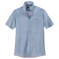 CasaModa Kurzarmhemd Mini-Orangen-Druck graublau XXL