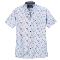 CasaModa Kurzarmhemd weiß-blau-orange Exoticdruck XXL