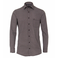CasaModa Langarmhemd Muster schwarz-weiß-orange XXL