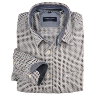 CasaModa Langarmhemd weiß-bordeaux-navy bedruckt XXL