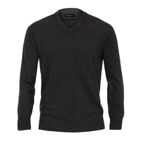 CasaModa Pullover V-Neck Übergröße anthrazit melange