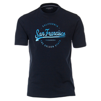 CasaModa T-Shirt Übergröße dunkelblau Frontprint