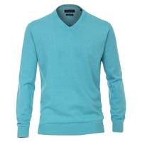 CasaModa V-Neck Pullover Übergröße türkis melange