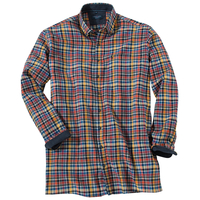 CasaModa XXL Flanellhemd Karo orange-weinrot-blau