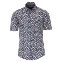 CasaModa XXL Kurzarmhemd Kurzform marine Print floral