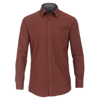 CasaModa XXL Langarmhemd Struktur-Karo orange-navy