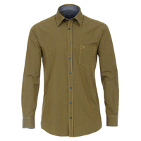 CasaModa XXL Langarmhemd Struktur-Vichykaro gelb-navy