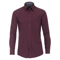 CasaModa XXL Langarmhemd Struktur-Vichykaro rot-navy