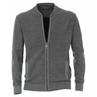 CasaModa XXL Strickjacke grau melange Strukturmuster