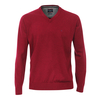 CasaModa XXL Strickpullover V-Neck beerenrot melange