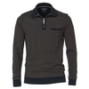 CasaModa XXL Troyer-Sweatshirt braun-blau Struktur