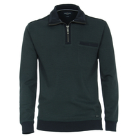 CasaModa XXL Troyer-Sweatshirt grün-blau Struktur
