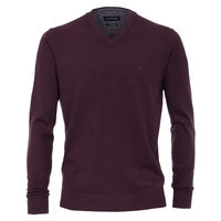 CasaModa XXL V-Neck Strickpullover pflaume melange