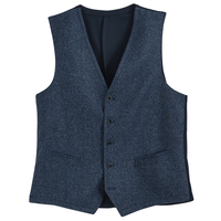 Digel XXL Woll-Tweedweste Jersey-Rücken blau melange