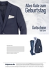 Digitaler Geschenkgutschein (Geburtstag) bigtex.de 150, 00 Euro