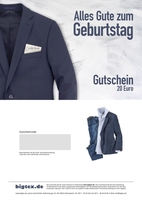 Digitaler Geschenkgutschein (Geburtstag) bigtex.de 20, 00 Euro