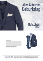 Digitaler Geschenkgutschein (Geburtstag) bigtex.de 75, 00 Euro