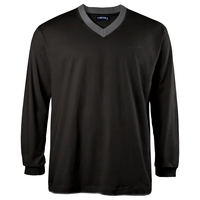 Double layer Langarmshirt schwarz-anthrazit Lucky Star Übergröße
