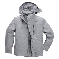 First B wattierte XXL Funktionsjacke in grau melange