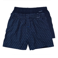 Götzburg 2er-Pack XXL Boxershorts navy uni/gemustert