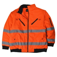 Herren Übergrößen 2 in 1 Warnschutzjacke / Wetterjacke orange