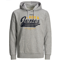 Jack & Jones Übergrößen Hoodie Logo hellgrau melange