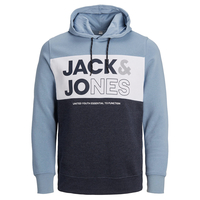 Jack & Jones Colorblocking Hoodie Übergröße blau-weiß
