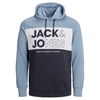Jack & Jones Colorblocking Hoodie Übergröße blau-weiß