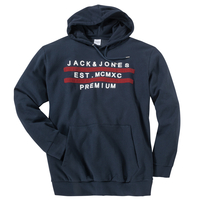 Jack & Jones große Größen Hoodie Logo navy