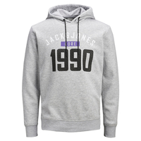 Jack & Jones Hoodie Markenprint hellgrau melange XXL