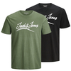 Jack & Jones Logo T-Shirts XXL 2er-Pack schwarz/grün