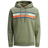 Jack & Jones XXL Hoodie Streifenprint schilfgrün
