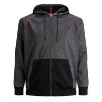 Jack & Jones XXL Kapuzensweatjacke anthrazit melange