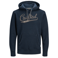 Jack & Jones XXL Struktur Hoodie Applikation blau