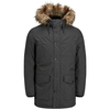 Jack&Jones Kapuzen-Parka Übergröße dunkelgrau melange