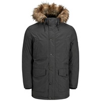 Jack&Jones Kapuzen-Parka Übergröße dunkelgrau melange