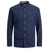 Jack&Jones Langarmhemd Übergröße navy Minipalmen-Print