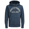 Jack&Jones Struktur XXL Hoodie Applikation blau mel.