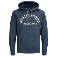 Jack&Jones Struktur XXL Hoodie Applikation blau mel.